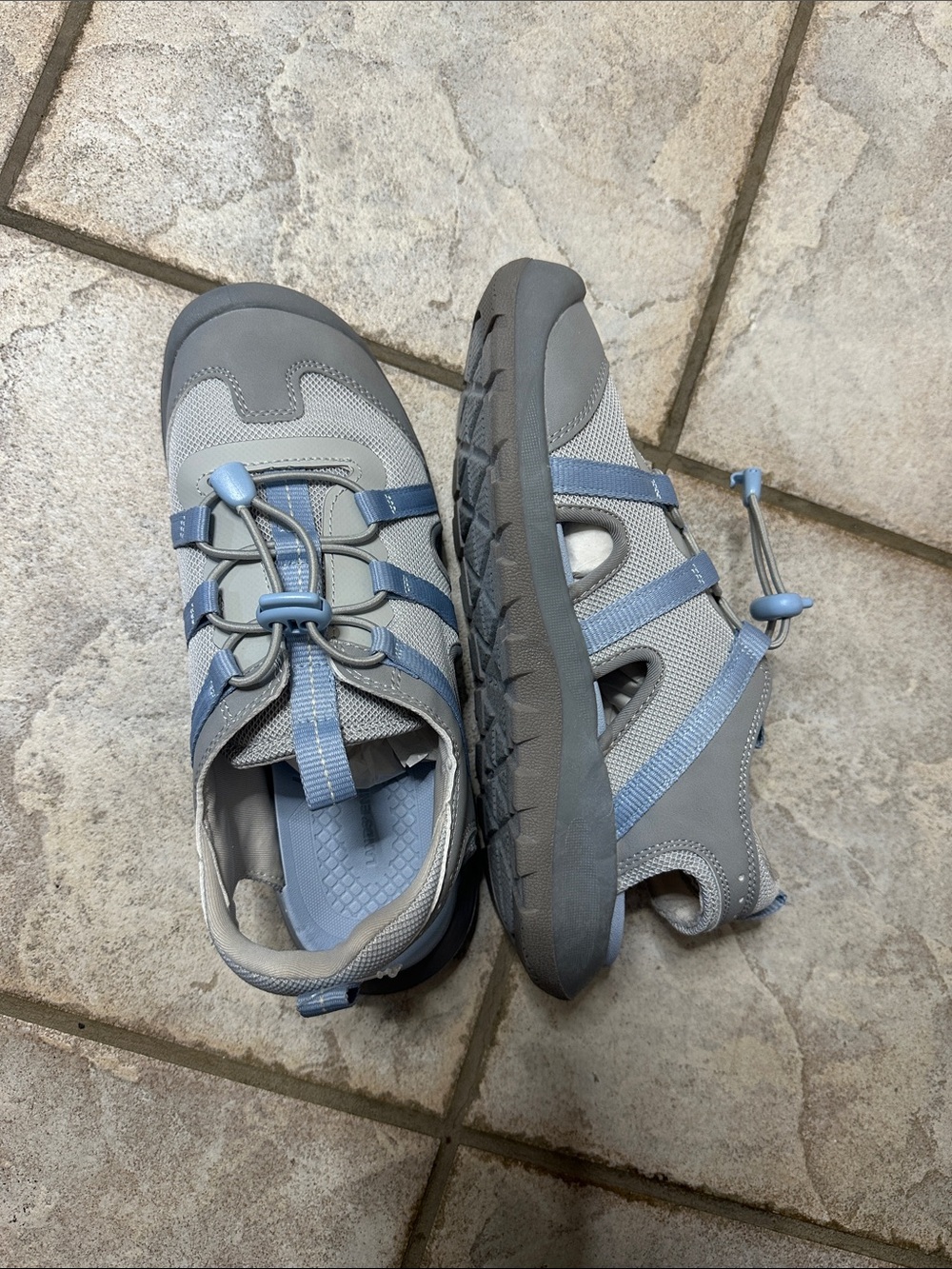 Lands' End Light Blue and Gray Women's Outdoor Sandals